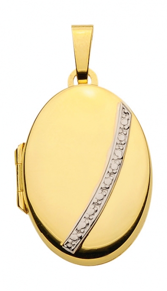 Medaillon oval Muster 17x23mm 8Kt GOLD